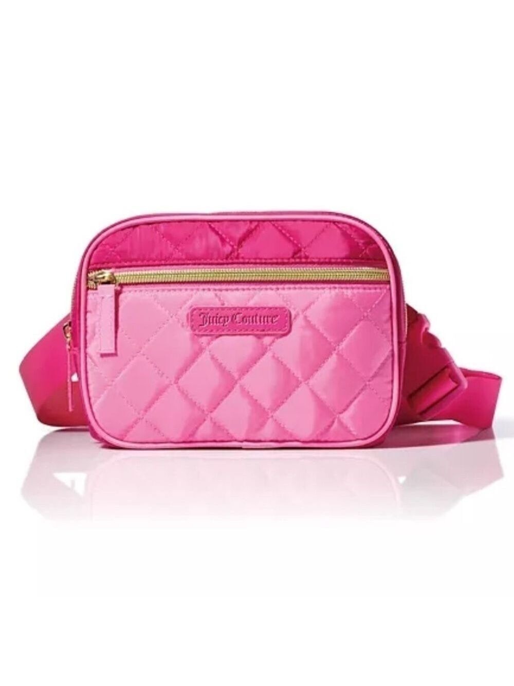 Juicy Couture Quilted Fanny Pack Belt Bag Lined Pink Purse Barbie New